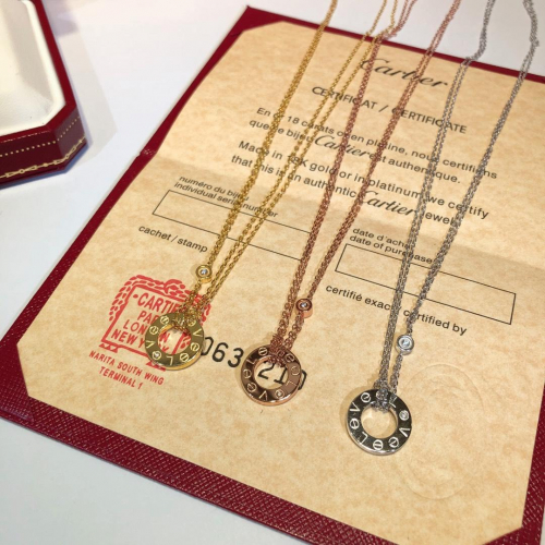 18/.カルティエレディースネックレス18Kメッキホワイトゴールド/イエローゴールド/ゴールド.R0026.