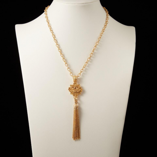 18シャネルレディースネックレス18Kメッキイエローゴールド.A0080.