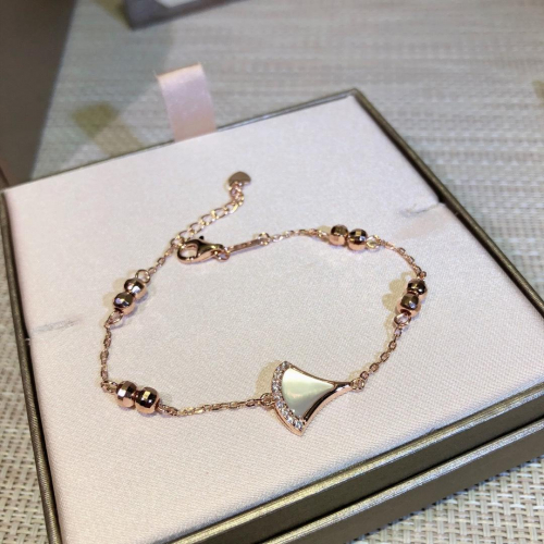 -ブルガリレディースローズゴールドメッキブレスレットL0054.