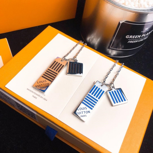 18ルイヴィトンレディース18Kメッキホワイトゴールドネックレスu0046.(ブラック,ブルー)