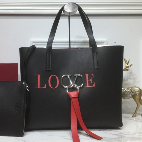 -ヴァレンティノリングレディーストートバッグショッパーバッグ,0090B0798,ブラック