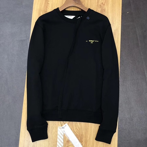 オフホワイトメンズウルフコットンフーディT0007.(-).ブラック