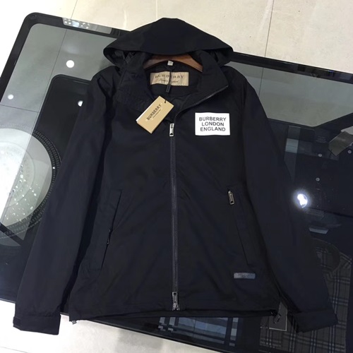 バーバリーメンズカジュアルウィンドブレーカーフードジャケットK0190.,ブラック