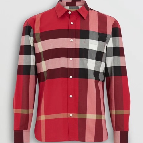 バーバリーメンズシャツT0198.(-3),レッド