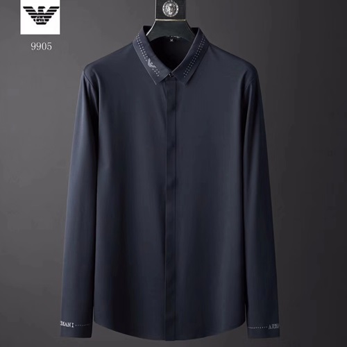 -アルマーニメンズシャツ,T0030,ネイビー