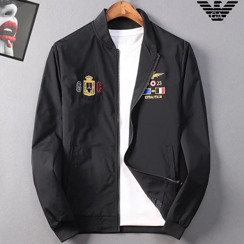 アルマーニメンズウィンドブレーカージャケットK0057ブラック/ホワイト