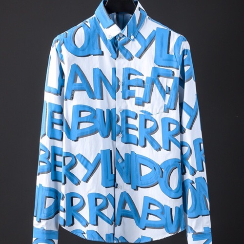 バーバリーメンズシャツT0278.(-3),ブルー