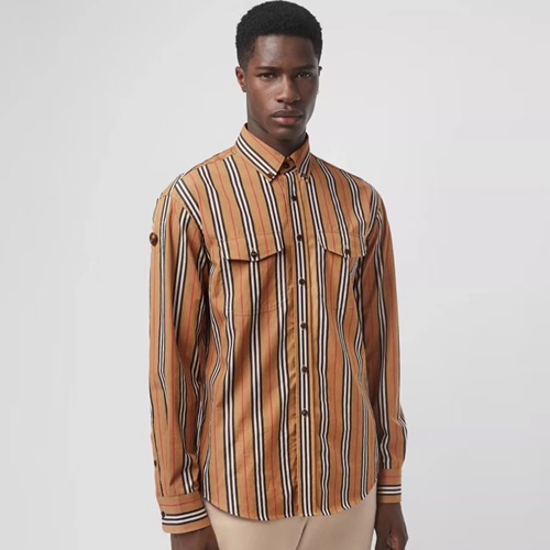 バーバリーメンズシャツT0302.(-2),カーキ