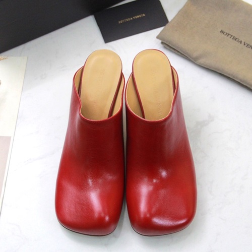 ボッテガヴェネタレディースレザーミドルヒールブローファーS0009,レッド