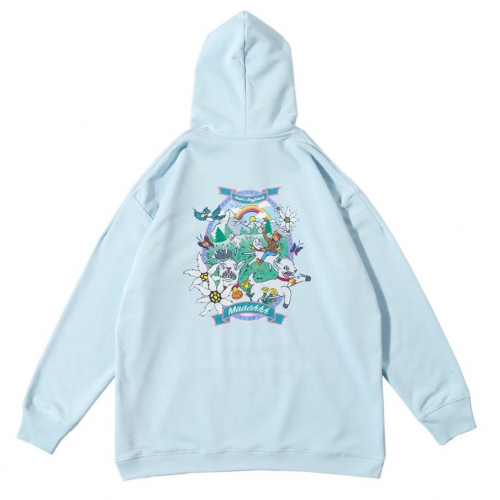 ヴェトモンメンズレッドオーバーサイズコットンフーディt03スカイブルー