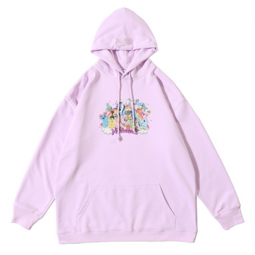 ヴェトモンメンズレッドオーバーサイズコットンフーディt04パープル