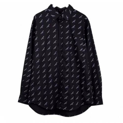 バレンシアガメンズオーバーサイズコットンシャツl0264(ホワイト/ブラック)