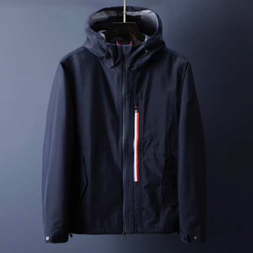 モンクレールメンズパッチカジュアルウィンドブレーカーフードジャケットc0513,ブラック