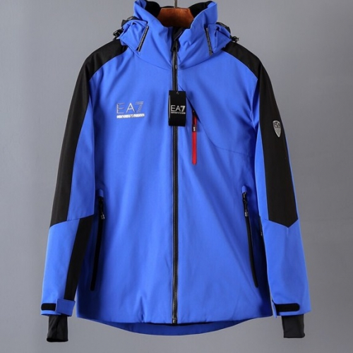 アルマーニメンズダウンパディングm02233(ブラック/ホワイト/ブルー)