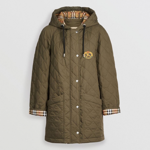 バーバリーレディースヴィンテージロングダウンパディングr012グリーン