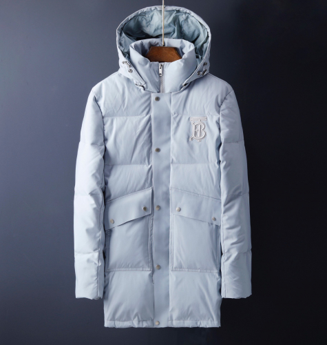 バーバリーメンズロングダウンパディングr0867ブルー