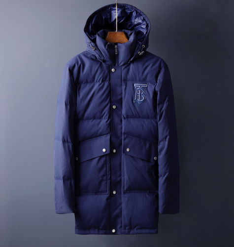 バーバリーメンズロングダウンパディングr0868.ブルー