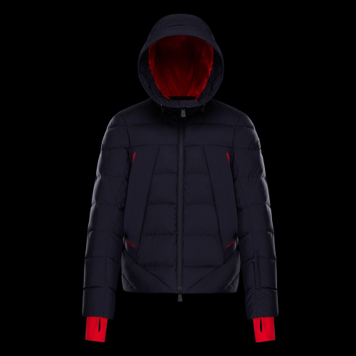 モンクレールメンズパッチモダンダウンパディングc0553.2(ブラック/ネイビー)