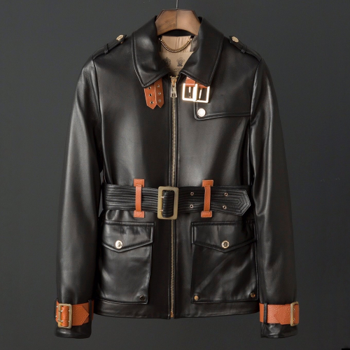 カスタム級バーバリーレディースヴィンテージレザージャケットr0875ブラック