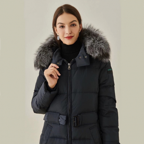 プラダレディースロングダウンパディングa0680ネイビー