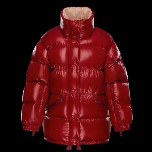 モンクレールレディースパッチモダンダウンパディングc06082(ブラック/レッド)