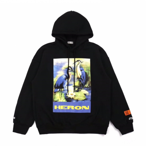 オフホワイトメンズコットンフーディf0117..ブラック