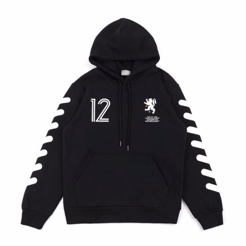 オフホワイトメンズコットンフーディf0119..ブラック