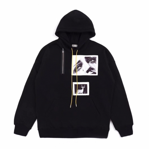 オフホワイトメンズコットンフーディf0120..ブラック