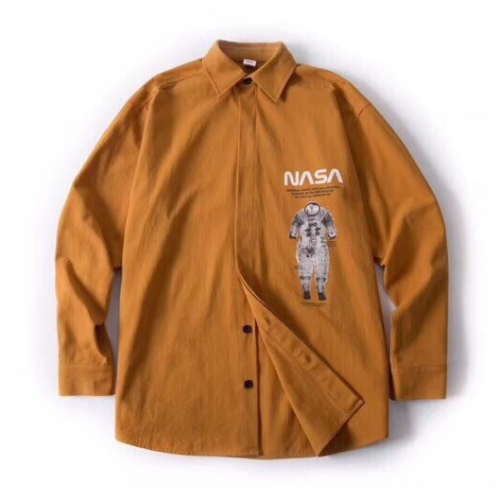 オフホワイトナサメンズベーシックコットンチェックシャツf0124ブラウン