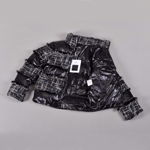 シャネルレディースパッチポイントダウンパディングl0445ブラック