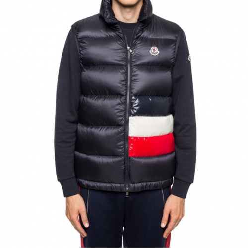 モンクレールメンズパッチダウンパディングベストc0653ネイビー