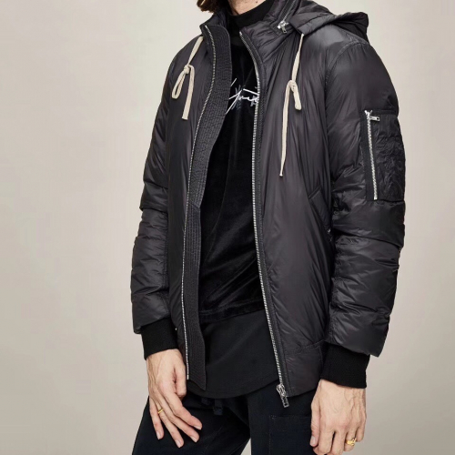 リックオウエンスメンズダウンパディングc001.2(ブラック/カーキ)