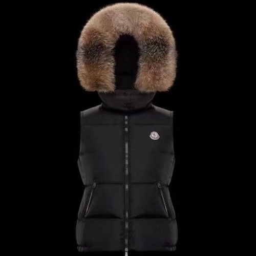モンクレールレディースパッチダウンパディングベストc0662ブラック