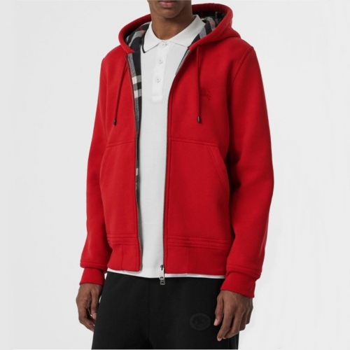 -バーバリーメンズカジュアルジップアップフーディr1015.レッド