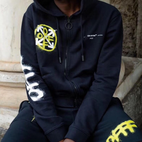 オフホワイトメンズオーバーサイズフーディf0133ブラック