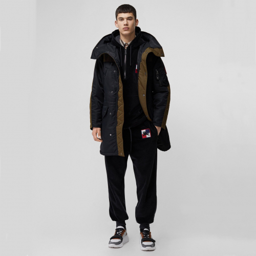 バーバリーメンズロングダウンパディングr01038.ブラック