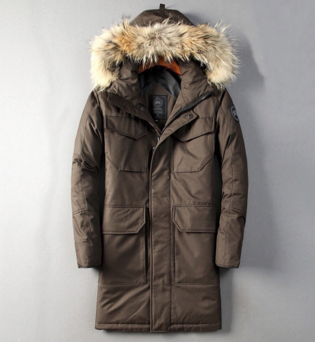 カスタム級09カナダグースメンズロングダウンパディングn0116カーキ