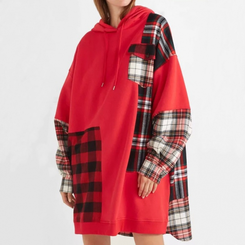 アレクサンダーマックイーンレディースコットンフーディe0074レッド