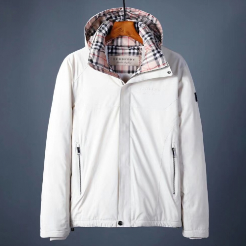 バーバリーメンズカジュアルフードパディングジャケットr01056ホワイト
