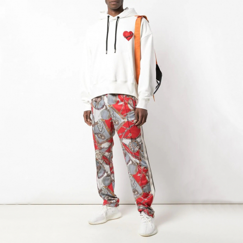 パームエンジェルスメンズコットンフーディm00222(ブラック/ホワイト)