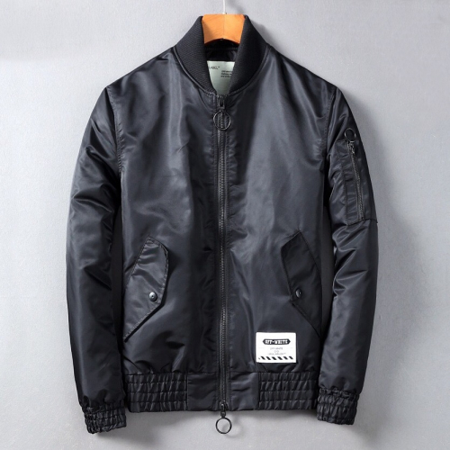 -オフホワイトメンズやじるしパディングジャンパーf0149ブラック