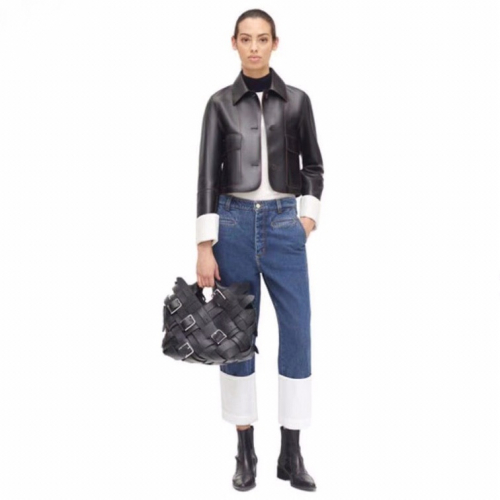 ロエベレディースカジュアルジャケットe00812(ブラック/ブラウン)