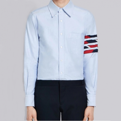 トムブラウンメンズストラップコットンシャツm0227.ブルー