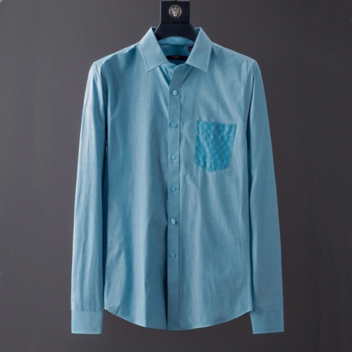 ルイヴィトンメンズコットンシャツu01240ブルー