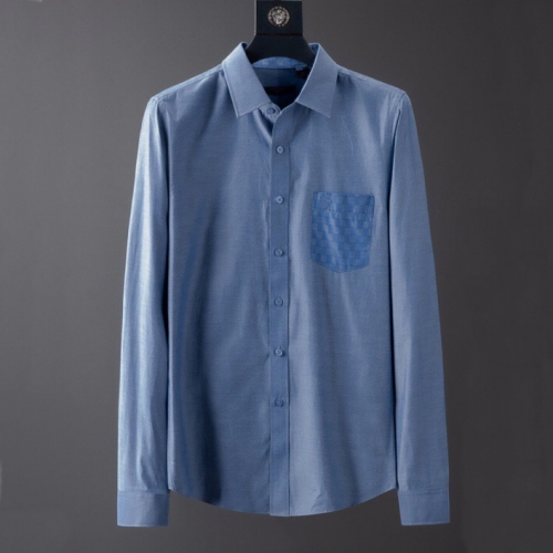 ルイヴィトンメンズコットンシャツu01243ブルー
