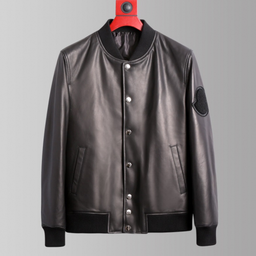 モンクレールレディースパッチモダンレザーダウンパディングc0752ブラック