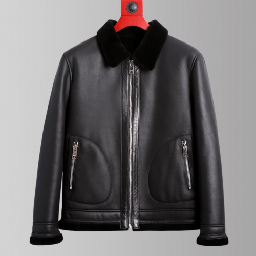 バーバリーメンズカジュアルレザージャケットr01104ブラック