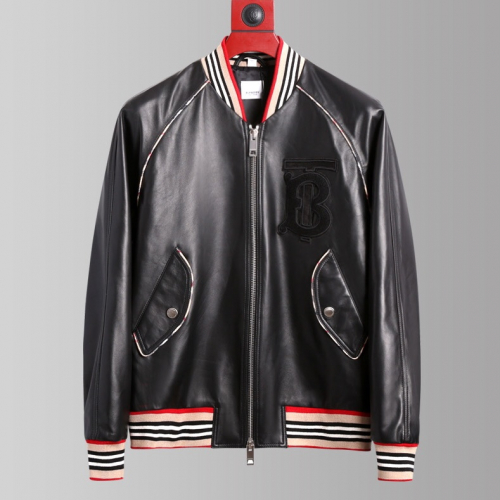 バーバリーメンズカジュアルレザージャケットr01104.ブラック