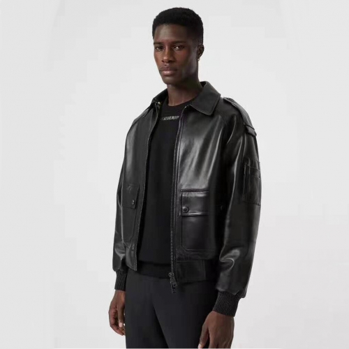 バーバリーメンズカジュアルレザージャケットr01133.ブラック