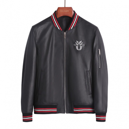 ディオールメンズレザージャケットo0347ブラック